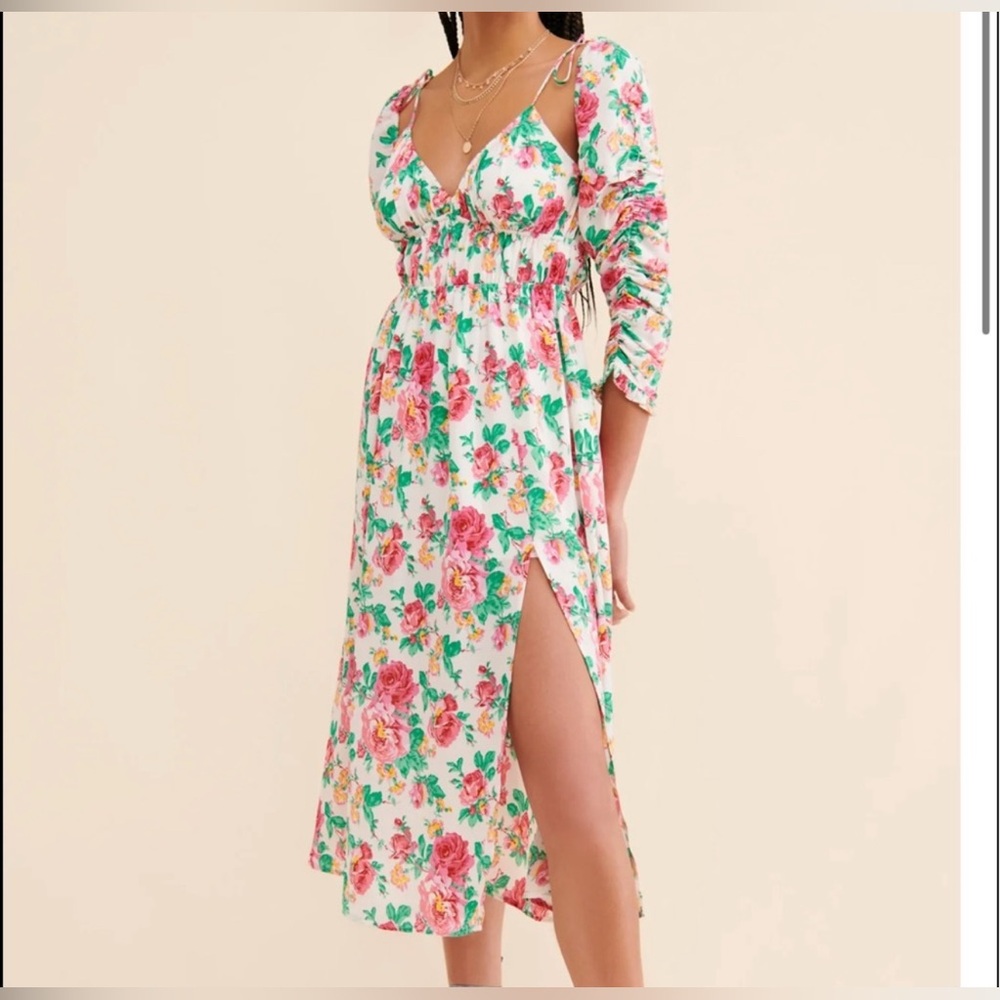 🎉 Host pick🎉 For Love & Lemons Becca Floral Cutout Dress – Size Small NWT